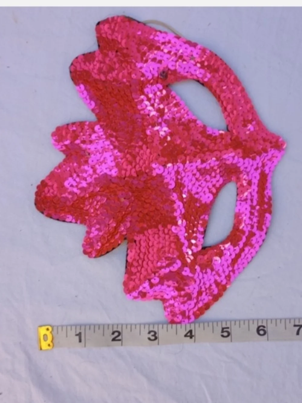 Hand Crafted Shimmering Pink Sequin Face Mask Masquerade Ball Circus Cosplay